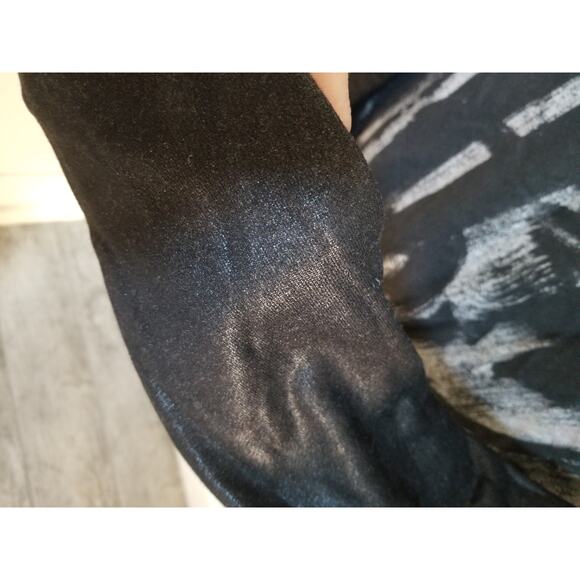 Express Black White Abstract Crew Neck Long Sleeve Sweater Women's M - Picture 4 of 5